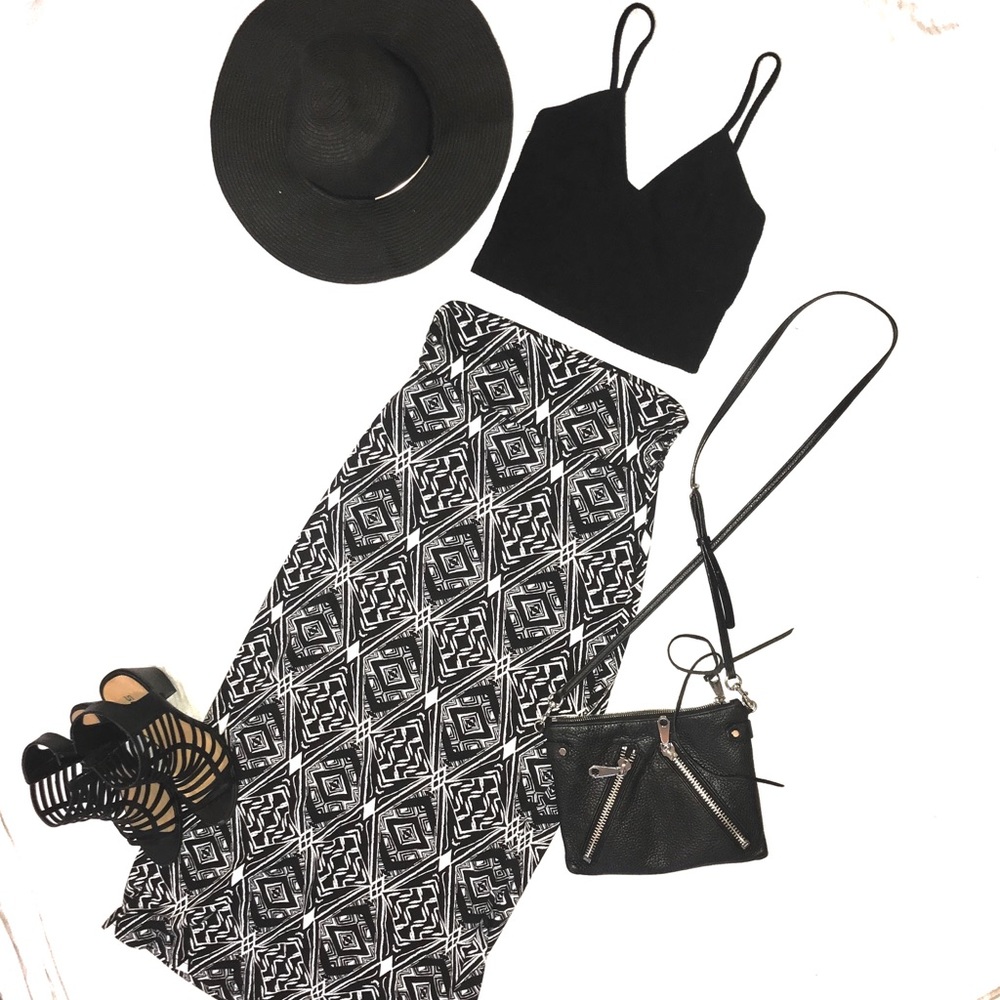 Black and White Maxi Skirt